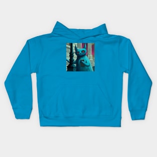 Blue Cat is Patrolling the Museum Perimeter Kids Hoodie